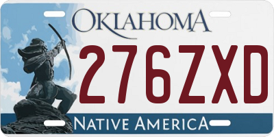 OK license plate 276ZXD