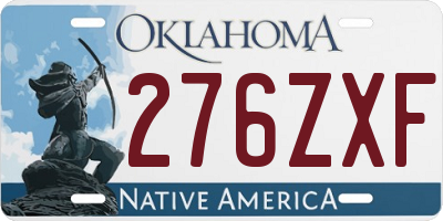 OK license plate 276ZXF