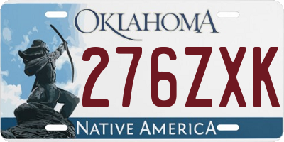 OK license plate 276ZXK