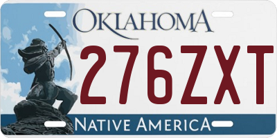 OK license plate 276ZXT