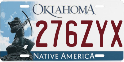 OK license plate 276ZYX
