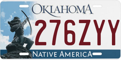 OK license plate 276ZYY