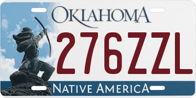 OK license plate 276ZZL