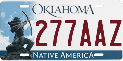 OK license plate 277AAZ