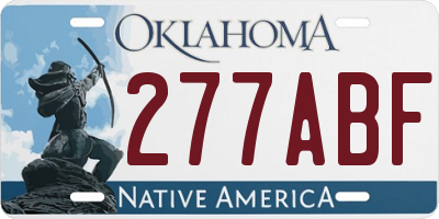 OK license plate 277ABF