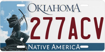 OK license plate 277ACV