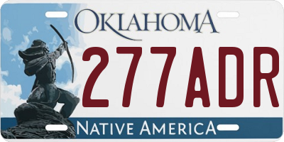 OK license plate 277ADR
