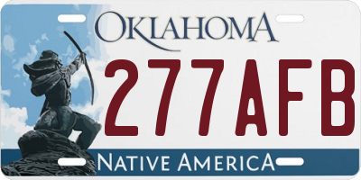 OK license plate 277AFB
