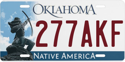 OK license plate 277AKF