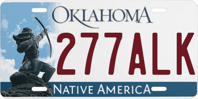 OK license plate 277ALK