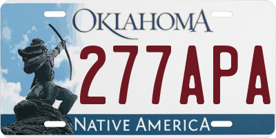 OK license plate 277APA