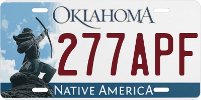 OK license plate 277APF