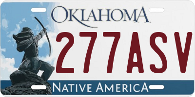 OK license plate 277ASV