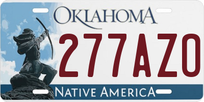 OK license plate 277AZO