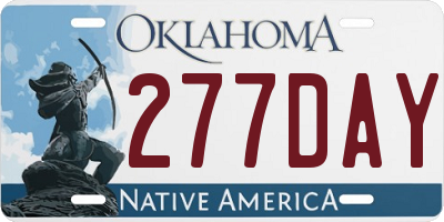 OK license plate 277DAY
