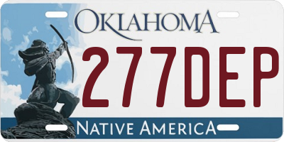 OK license plate 277DEP
