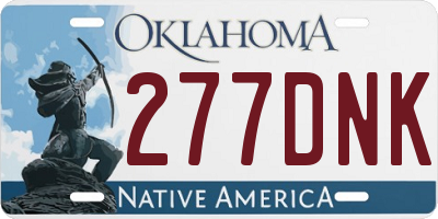 OK license plate 277DNK