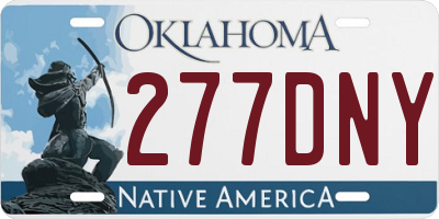 OK license plate 277DNY