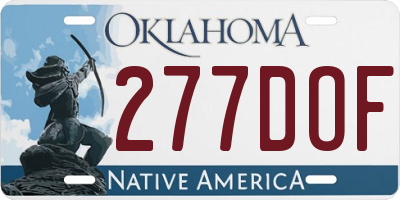 OK license plate 277DOF
