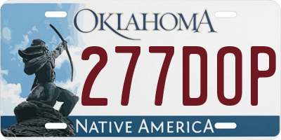 OK license plate 277DOP