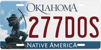 OK license plate 277DOS