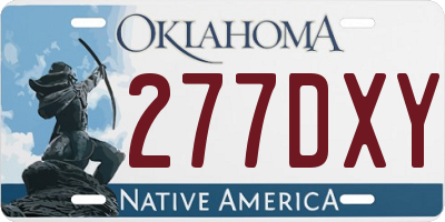 OK license plate 277DXY