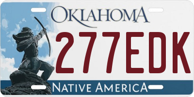 OK license plate 277EDK