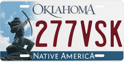 OK license plate 277VSK