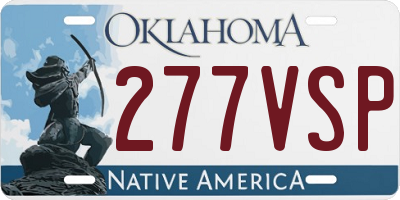 OK license plate 277VSP