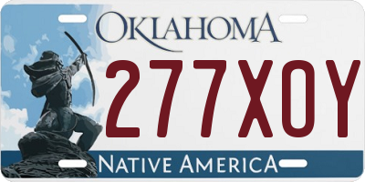 OK license plate 277XOY