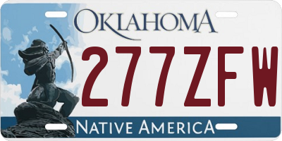 OK license plate 277ZFW