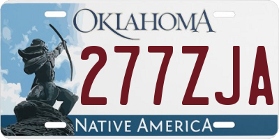 OK license plate 277ZJA