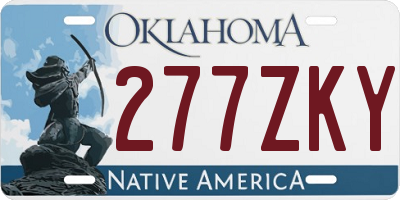 OK license plate 277ZKY