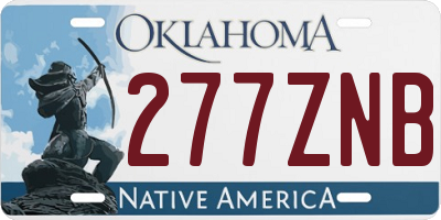 OK license plate 277ZNB