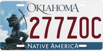 OK license plate 277ZOC