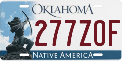 OK license plate 277ZOF