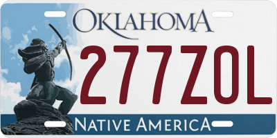 OK license plate 277ZOL