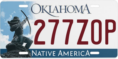 OK license plate 277ZOP