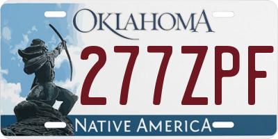 OK license plate 277ZPF