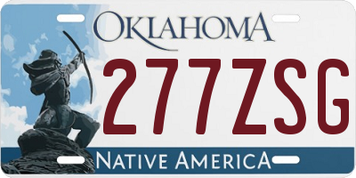 OK license plate 277ZSG