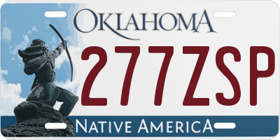 OK license plate 277ZSP