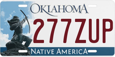 OK license plate 277ZUP