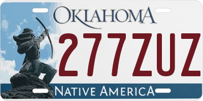 OK license plate 277ZUZ