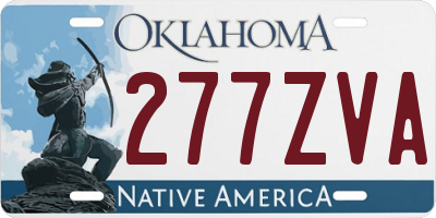 OK license plate 277ZVA