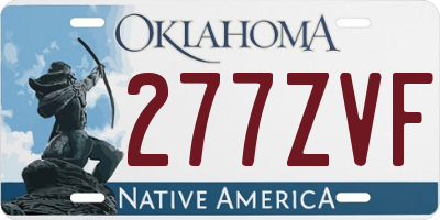 OK license plate 277ZVF