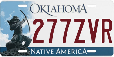 OK license plate 277ZVR