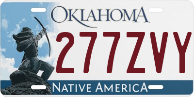 OK license plate 277ZVY