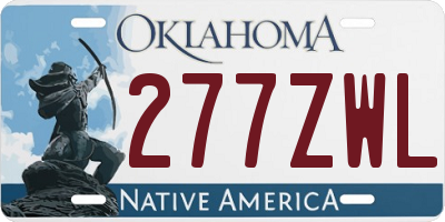 OK license plate 277ZWL