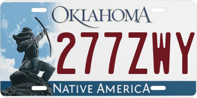 OK license plate 277ZWY