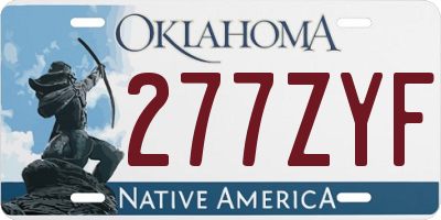 OK license plate 277ZYF